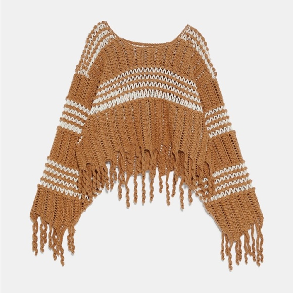 Zara Studio Fringed Two-Tone‎ Sweater Limited Edition - Picture 5 of 10
